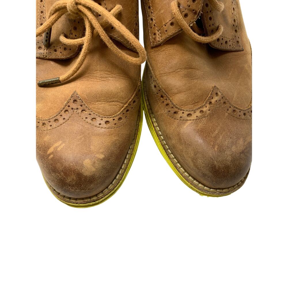 Cole Haan Lunargrand Oxford Shoes Womens Size 9 Brown Leather Yellow *READ - Picture 4 of 7